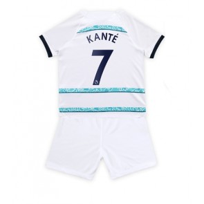 Chelsea Kante #7 Bortedraktsett Barn 2022-23 Kortermet (+ Korte bukser)